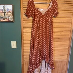 Patrons of Peace Terracotta High Low Dress